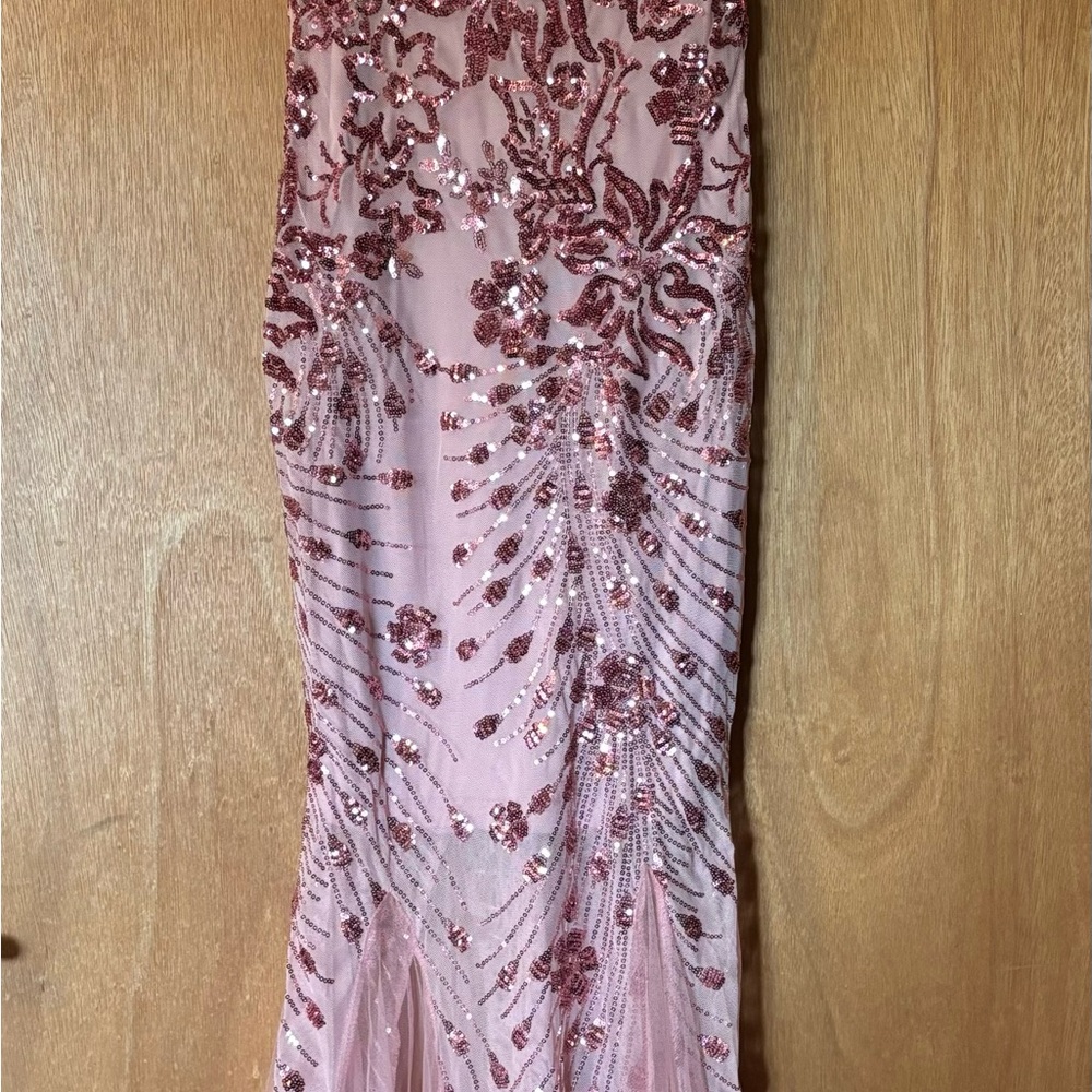 Elegant Pink Sequin Dress